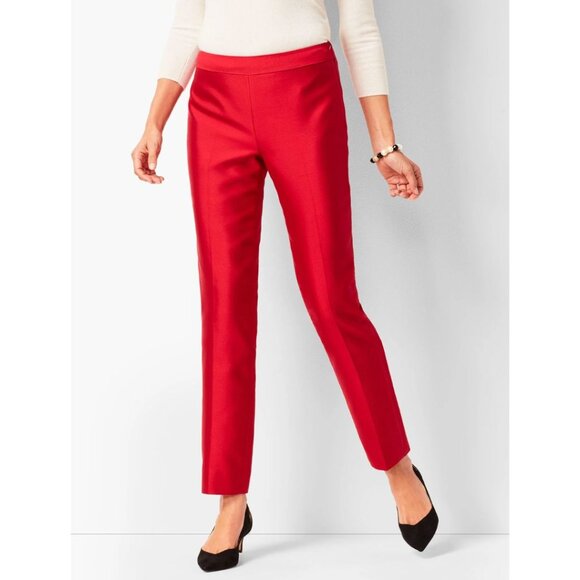 TALBOTS  100% SILK ANKLE PANTS PETITE SIZE 10 Coral Color - Picture 1 of 11